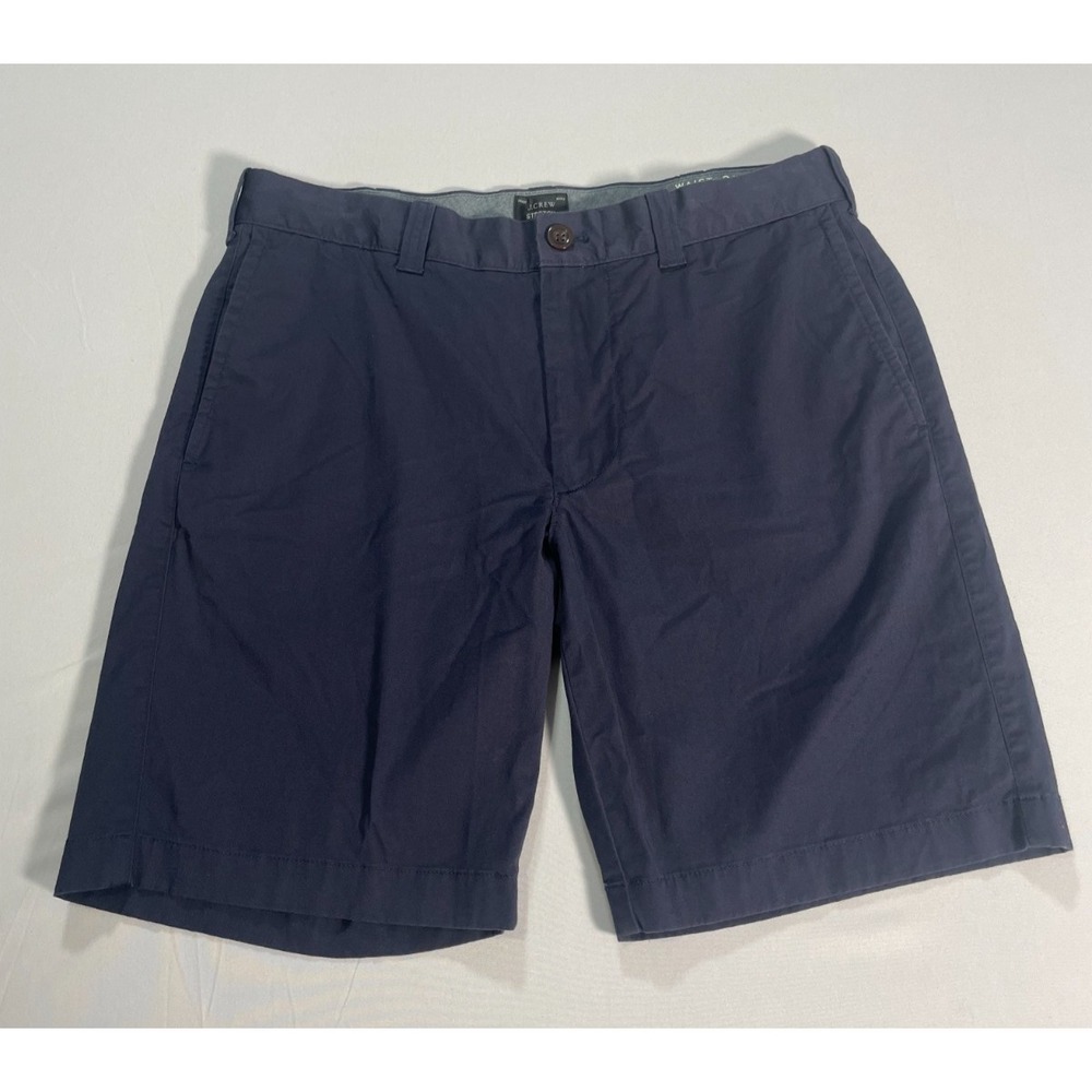 J. Crew‎ 9" Stretch Chino Shorts Navy Mens Size 31 Cotton Blend Summer